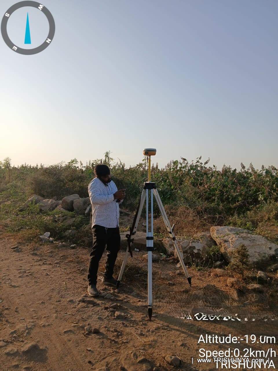 DGPS base station being packed up at evening after a day of transmission line corridor survey