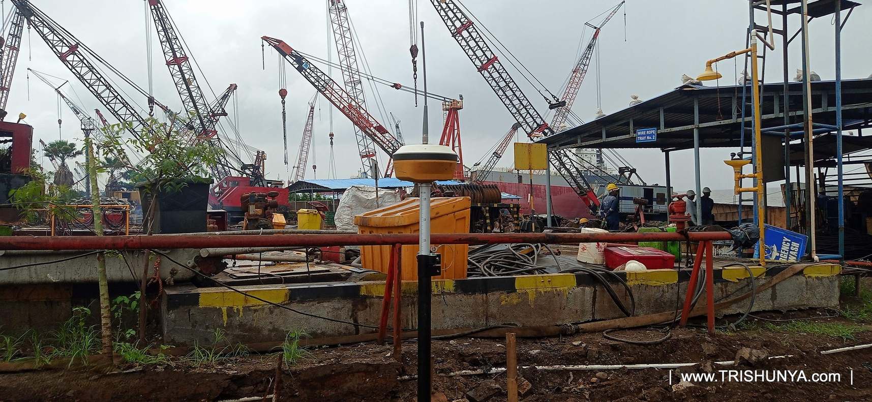 DGPS used for topographic survey at a ship breaking yard